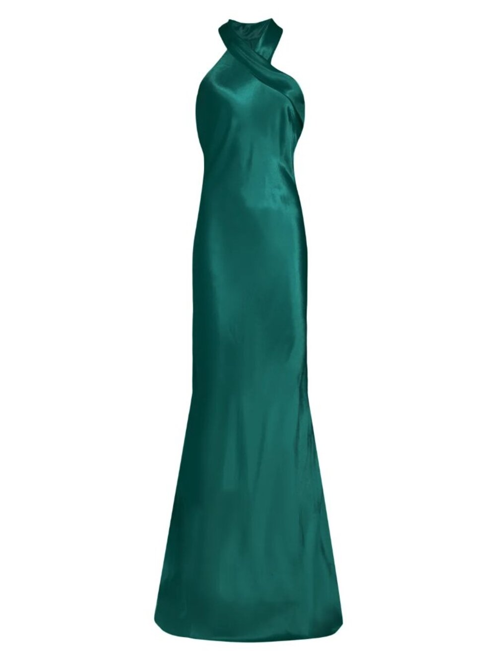 Galvan London Pandora Emerald Bias Cut Halter Maxi Gown Sz 6